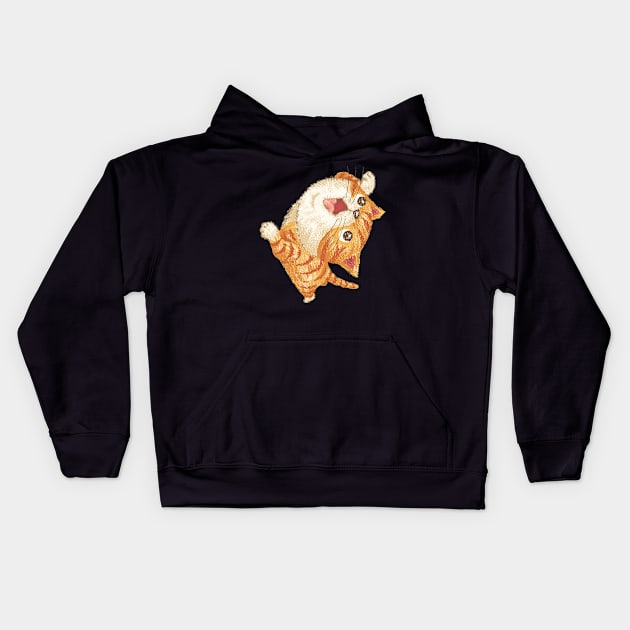 Tabby cat to look up at Kids Hoodie by sanogawa